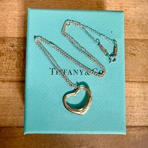 Tiffany & Co. .925 Sterling Silver Elsa Peretti Floating Heart Pendant Necklace